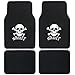 BDK White Skull Design Carpet Floor Mats for Car SUV - 4 Piece Set, White, Licensed Prodcuts, Secure Backing