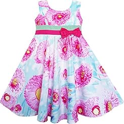 Girls General Print  Cotton  Dress With a Bow(s)