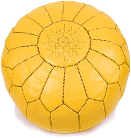 moroccan leather pouf new Design Pouffe, Ottoman, Poof Yellow