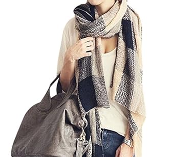 Ghope Echarpe Femme Bleu: V&ecirc;tements et accessoires