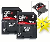 2 Pack SanDisk OEM Super-Speed Ultra II Plus Memory Card with Built In USB Flash Drive - 4 GB - For Camera, Camcorder, Mobile Phones, Gaming Devices, PDA - SDSDPH-004G-A11 - Bulk