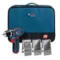 Bosch Akkubohrschrauber GSR 10,8-2-LI Professional, blau 39-teiliges Zubeh�rset, 2x Akku (1,3 Ah)