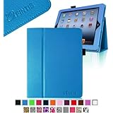 Fintie Folio Case for iPad 4th Generation with Retina Display, the New iPad 3 & iPad 2 Slim Fit Stand Smart Cover with Auto Sleep / Wake Feature - Blue