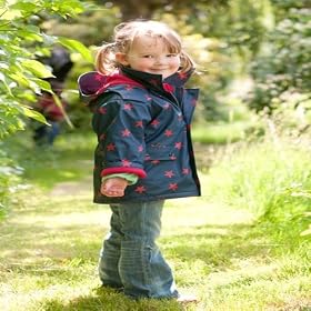 Hippychick Waterproof Jacket Blue with Red Stars 2 - 3 Years