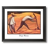 Diego Rivera Peasant Working Contemporary Home Decor Wall Picture Black Framed Art Print