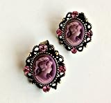 Antique Cameo Fashion Earrings (Rose Pink)