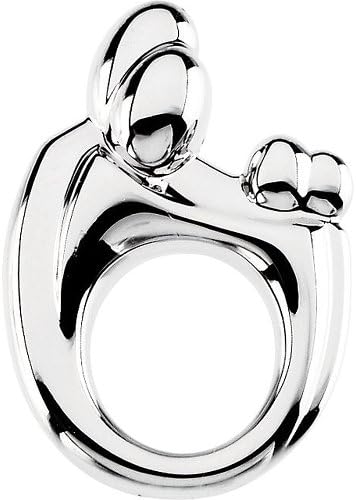 CleverEve Designer Series Mom and Child Sterling Silver Mother & Twins Family Pendant 20.25 x 14.00mm