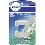 Febreze Sleep Serenity Bedside Diffuser, Set & Refresh, Quiet Jasmine (2 Count, 5.5 Ml Each)