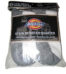Dickies Stain Resister Quarter Work Socks 6 Pair (M 6-12)