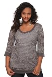 Torrid Plus Size Twist Tees - Grey Floral Burnout Stripe Scoop Neck Top