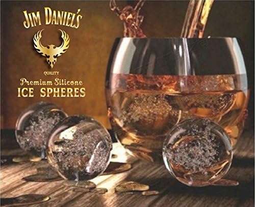 Jim Daniels Premium Silicone Ice Spheres Mold. BPA Free Popsicle Mold / Ice Cube Tray makes Giant Whiskey Balls. Kraft Popsicles and Cocktails with Kitchen Accessories for Chilling Drinks (Purple)