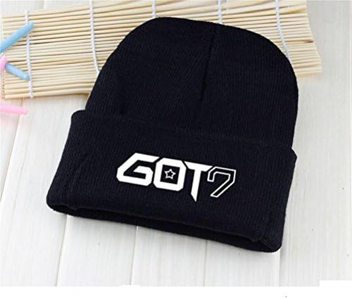 KPOP GOT7 Beanie JB Jr Mark BamBam Jackson Knit Hat Korean Gorro Winter Cap Ski (Black)