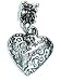 Tibetan Silver Charm Heart Shaped