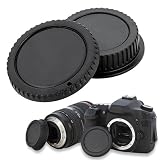 eForCity Camera Body Cap and Rear Lens Cover Cap Compatible with Canon EOS