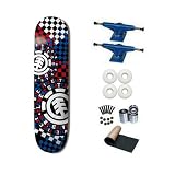 Element Dispersion Checkers 8.0 Skateboard Deck Complete Blue Trucks White Wheels