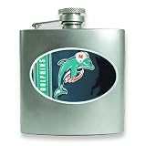 NFL Miami Dolphins Stainless Steel Hip Flask 6oz