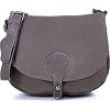 MASQUENADA, Damen Handtasche, Umh�ngetaschen, Saddle-Bag, Crossover, Leder Tasche, Dunkeltaupe, 28x26 cm (BxH)