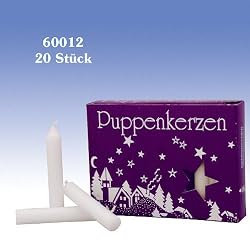 White Candles "EWA" for Childrens Christmas Pyramids (20pcs) - 2.5 Inch Tall x 3/8 Inch Diameter