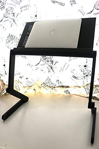 Adjustable Folding Air Vented Portable Laptop Notebook iPad Ergonomics Table Stand Aluminium Ultralight (Black)