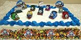 Adorable Thomas the Train 20 Piece Birthday Cake Topper Set Featuring Thomas the Tank Engine and His Most Popular Engine Buddies Including S.C. Ruffey, Charlie, Percy, Harold, Whiff, Bash, Captain, and More! Includes 6 Thomas the Train Themed Cake Decorations.