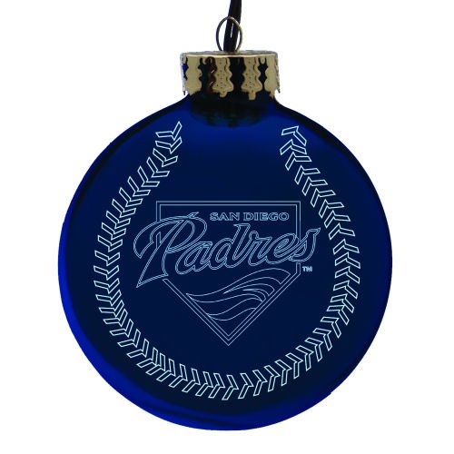 Pack of 2 MLB San Diego Padres Glass Ball Christmas Ornaments 4