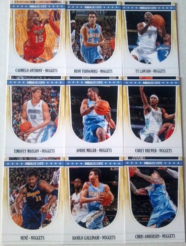 2011-12 Panini Hoops Denver Nuggets Team Set 9 Cards - Gallinari, Brewer, Fernandez, Lawson, Nene, Anthony, and More