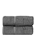 BC BARE COTTON Luxury Hotel & Spa Towel Turkish Cotton Bath Towels - Gray - Dobby Border - Set of 2