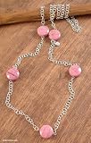 Rhodonite long necklace, 'Lunar Magic'