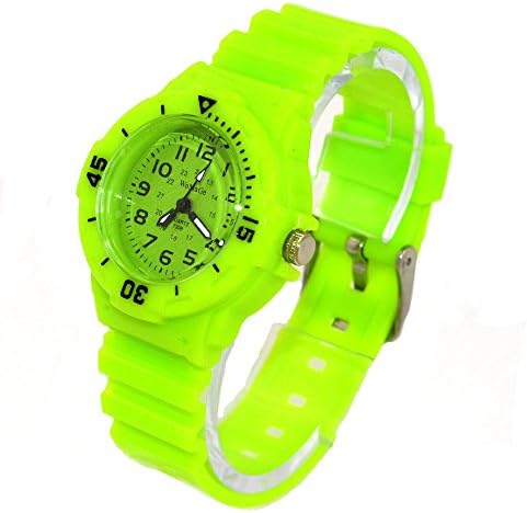 HKB male silicone watch / student Candy-colored sports watch-Green