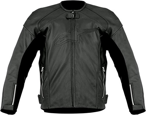 Alpinestars Mens TZ-1 Reload Perforated Leather Motorcycle Jacket Black 48