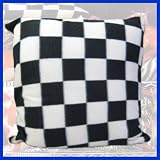 45cmBIGサイズが嬉しいポカポカ・フカフカ・フリースクッション/FLEECE CUSHION/BLACK CHECK