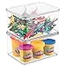 mDesign Kids/Baby Toy Storage Box, for Action Figures, Cars, Crayons, Puzzles - Pack of 2, 6.75
