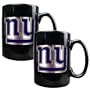 NFL New York Giants Two Piece Black Ceramic Mug Set - Primary Logo