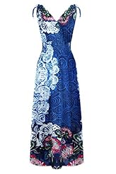 Sexy Summer Tropical Print Ruched Draped Jersey/Polyester/Spandex/Knit Sleeveless Empire   Waistline Maxi Dress 