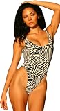 Zebra Double Dip 1 Piece Swimsuit