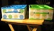 Storage Boxes, Collapsible Polka Dot Container Boxes 7.5 x 11 x 4 -TWO BOXES