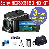 Sony HDR-XR150 120GB HD Handycam Camcorder + Multi-Coated Glass UV Filter + Multi-Coated Glass Polarizer Filter + Deluxe Padded Camcorder Bag + + 6 Piece Accessory Kit + 3 Year Warranty Repair Contract