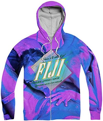 Chinkeyed Men's Crew-Neck Fiji Zip Hoodie Digital Print Sweatshirt Pullovers (X-Small)