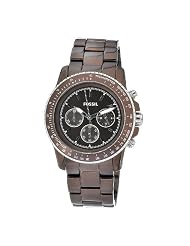 Fossil Womens CH2746 Quartz Chronograph Aluminum Brown Dial Watch