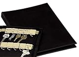 PM Company Portable Zippered Key Case with 48 Key Tags, 8.875 x 1 x 11.625 Inches, Black, 1 per Pack (04988)