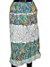 Designer Boho Skirt -White Aqua Printed Sequin Casual Bohemian Tier Skirt
