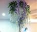 FatColo 12-Piece Artificial Wisteria Vine Ratta Silk Flowers, 3.4-Feet, Purple
