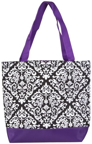 Ever Moda Damask Collection Tote Bag, Large 17-inch