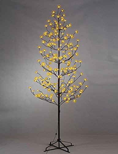 Lightshare 7FT 200LED Big Blossom Flower Tree Light,Yellow Flower,Warm White Light