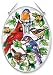 Amia 8348 Medium Oval Suncatcher with Songbird Design, Hand-painted Glass, 5-1/2 W -Inch by 7-Inch L