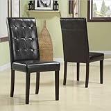 Modus Urban Seating Tufted Leatherette Parson Chairs in Chocolate (Set of t ....