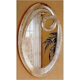 Q Frame Contemporary Oval Beveled Mirror In Silver Finish Q Frame Contemporary Oval Beveled Mirror In Silver Finish