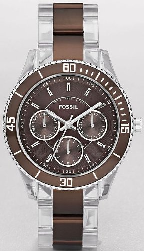 Best Price Fossil Stella Resin Watch - Clear with Brown Accents
