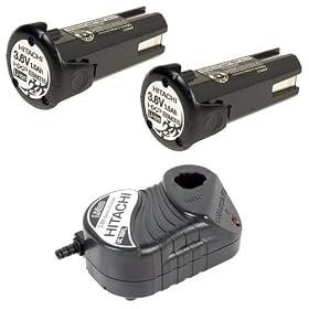 Click here to buy Hitachi EBM315-2-C (2) 3.6V 1.5 Ah Lithium-Ion Batteries w UC3SFL 30-Minute Battery Charger by Hitachi.