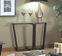 Black Sofa Table with Glass Top